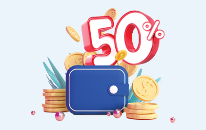 50% and money